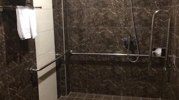 Double Room, Accessible, Non Smoking | Bathroom | Shower, free toiletries, hair dryer, slippers