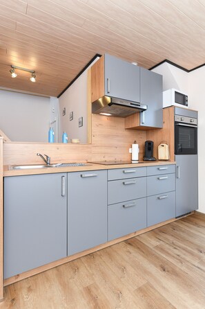 Fridge, microwave, oven, highchair