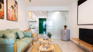 Lägenhet - 1 sovrum | Skrivbord, mörkläggningsgardiner och gratis wi-fi