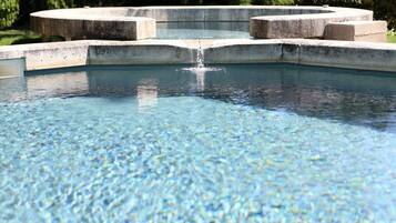 Indoor pool, outdoor pool, sun loungers