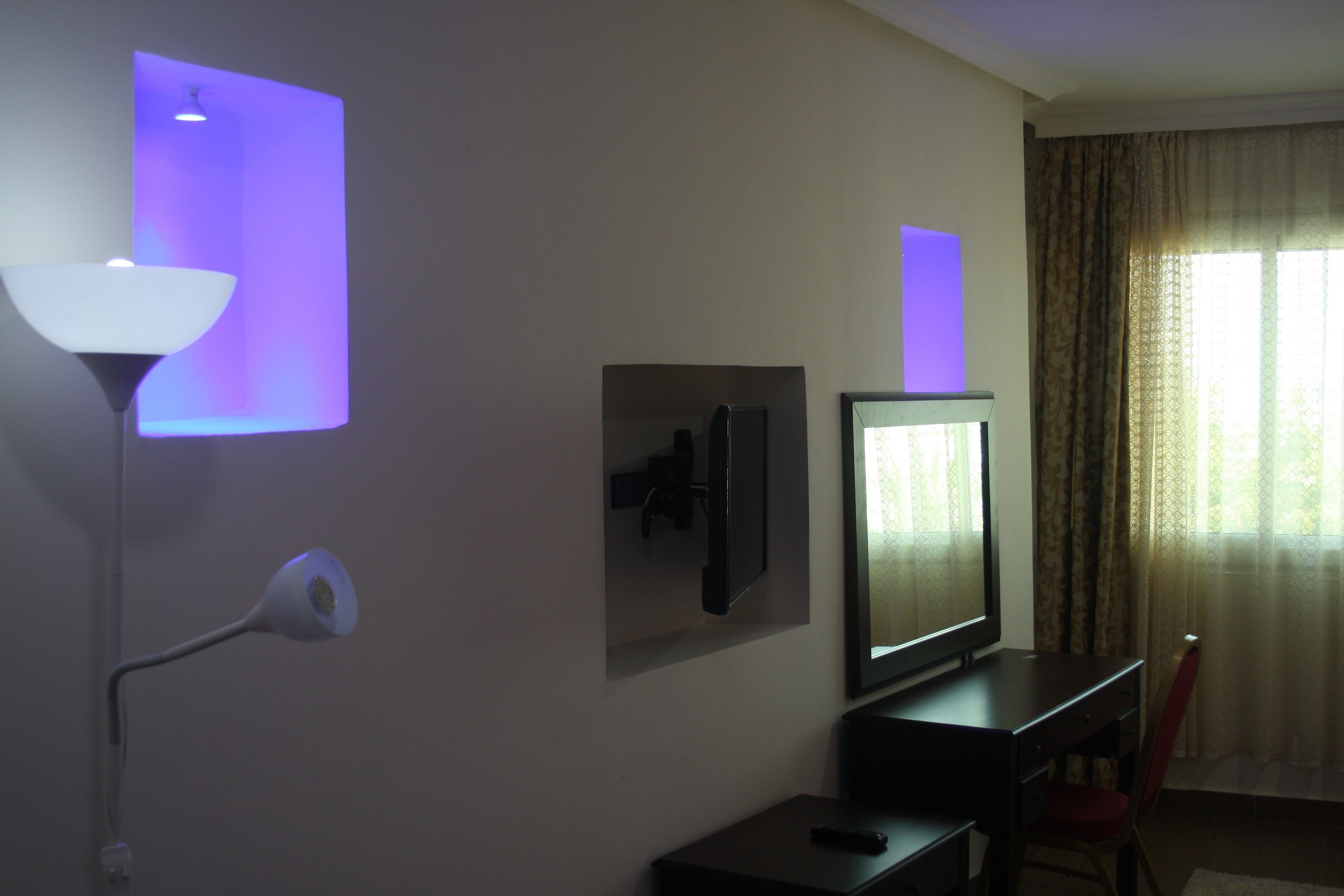 Desk, blackout drapes, iron/ironing board, free WiFi