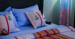 Desk, free WiFi, bed sheets