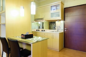 Room | Private kitchen - Cozy 2BR Salemba Residence Apartment (Jakarta)