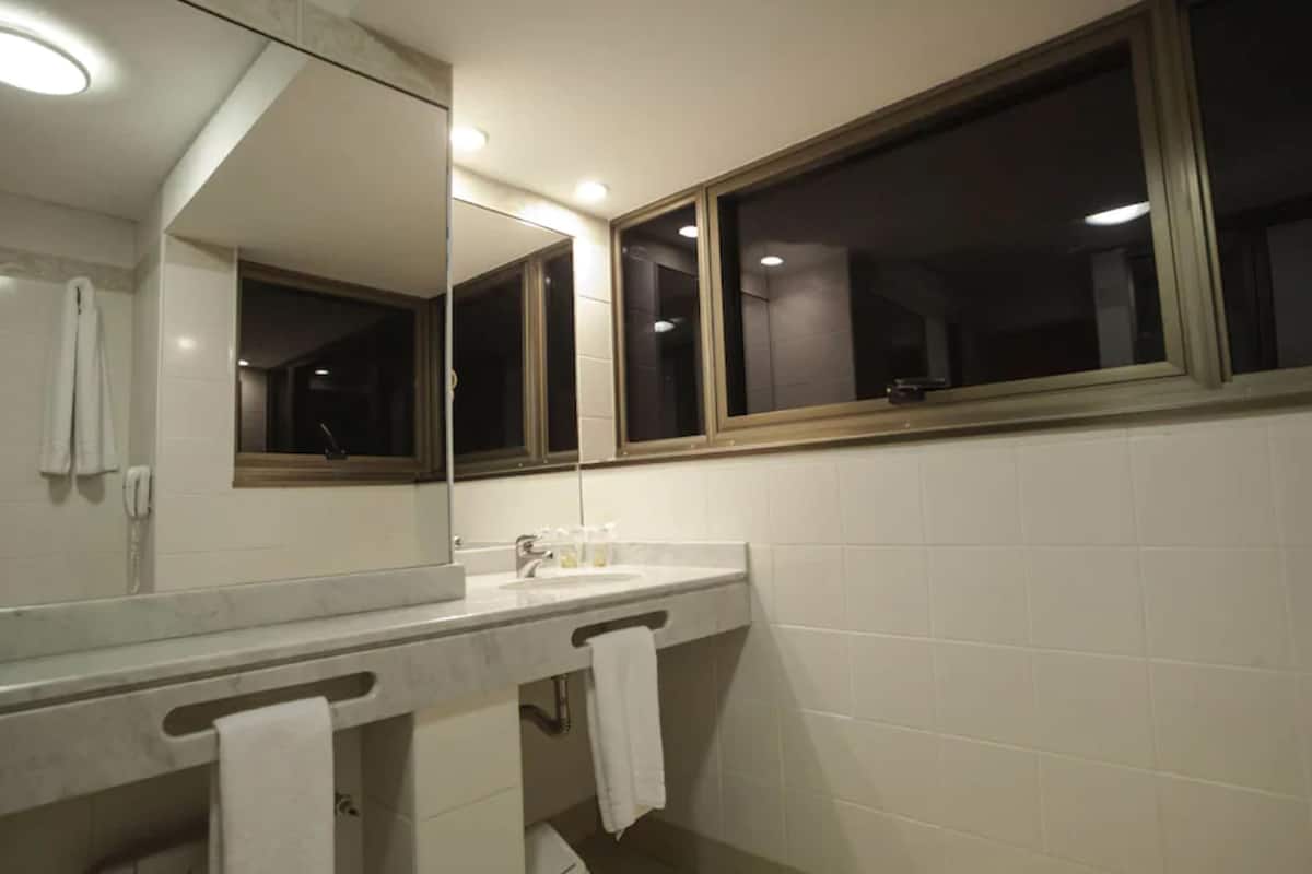 free toiletries, hair dryer, towels, soap