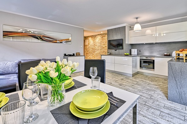 Apartment (Przemysłowa 18A/16) | Living area | 30-inch plasma TV with cable channels, TV