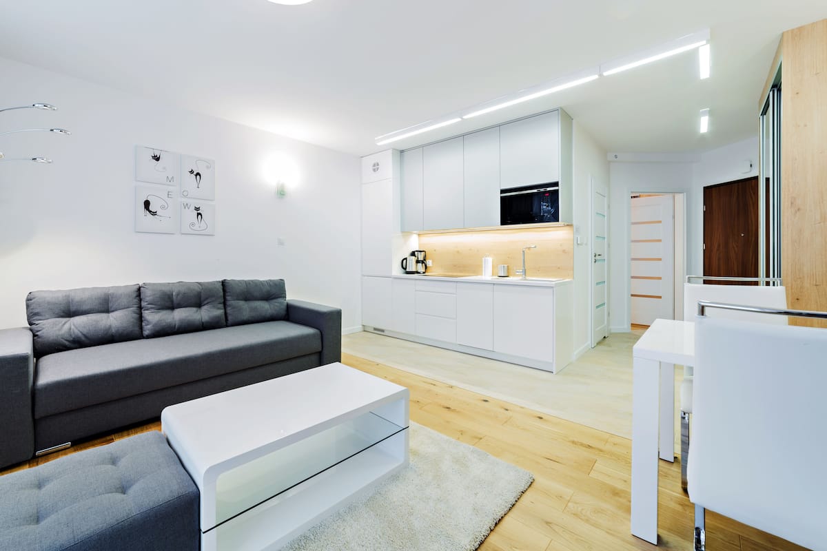 Appartement (Mysliwska 1D/2) | Een laptopwerkplek, een strijkplank/strijkijzer, gratis wifi, beddengoed