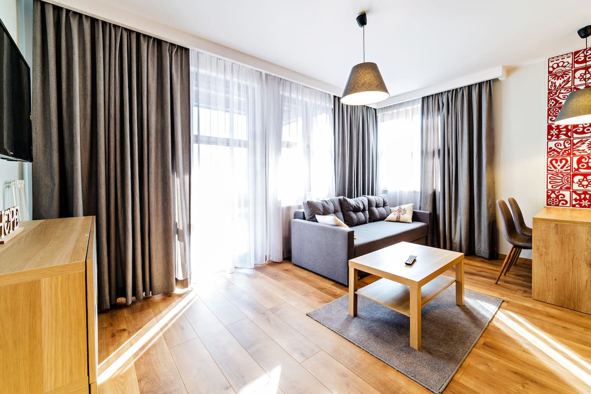 Appartement (Mysliwska 1A/2) | Een laptopwerkplek, een strijkplank/strijkijzer, gratis wifi, beddengoed
