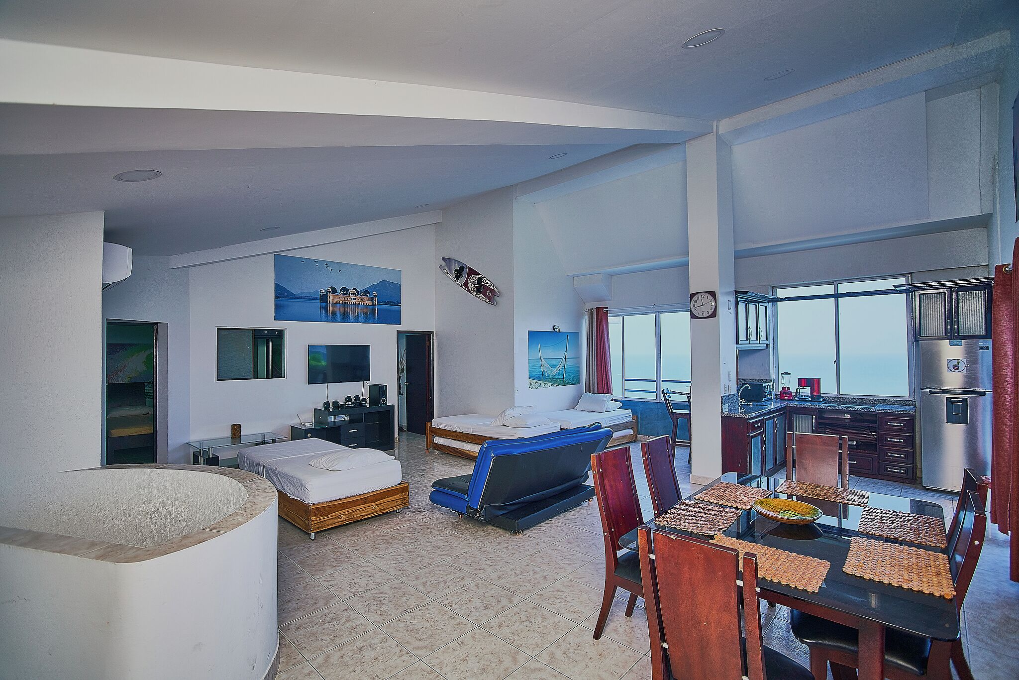 Family Apartment, Balcony, Sea View | Living area | Flat-screen TV