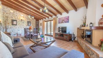 TV, peis, DVD-spiller og stereoanlegg