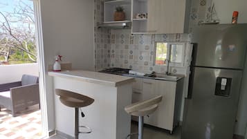 Family Apartment, 2 Bedrooms (Sea Breeze 3) | Privát konyha | Hűtőszekrény, mikrohullámú sütő és főzőlap
