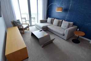 House | Living area | Flat-screen TV - Ocean & Bay View Residence 1 Bed 1 Bath @ Beachwalk (Hallandale Beach)