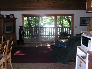 TV, DVD player, books, video library