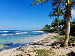 On the beach, scuba diving, snorkelling, waterskiing