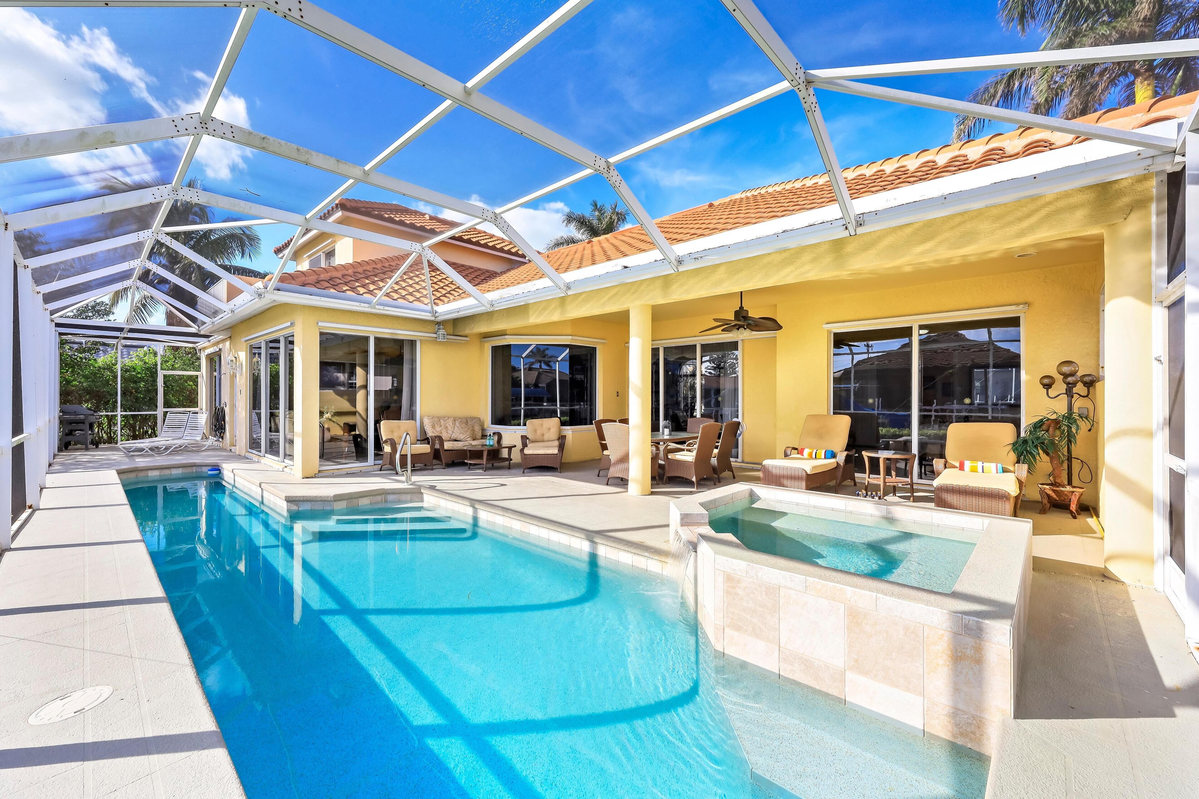 House, Multiple Beds (Large waterfront home with all-day su) | Pool | A heated pool