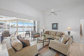 House, Multiple Beds (Unique waterfront home with pool, spa) | Living area