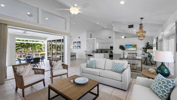 House, Multiple Beds (Luxuriously furnished waterfront home) | Living area