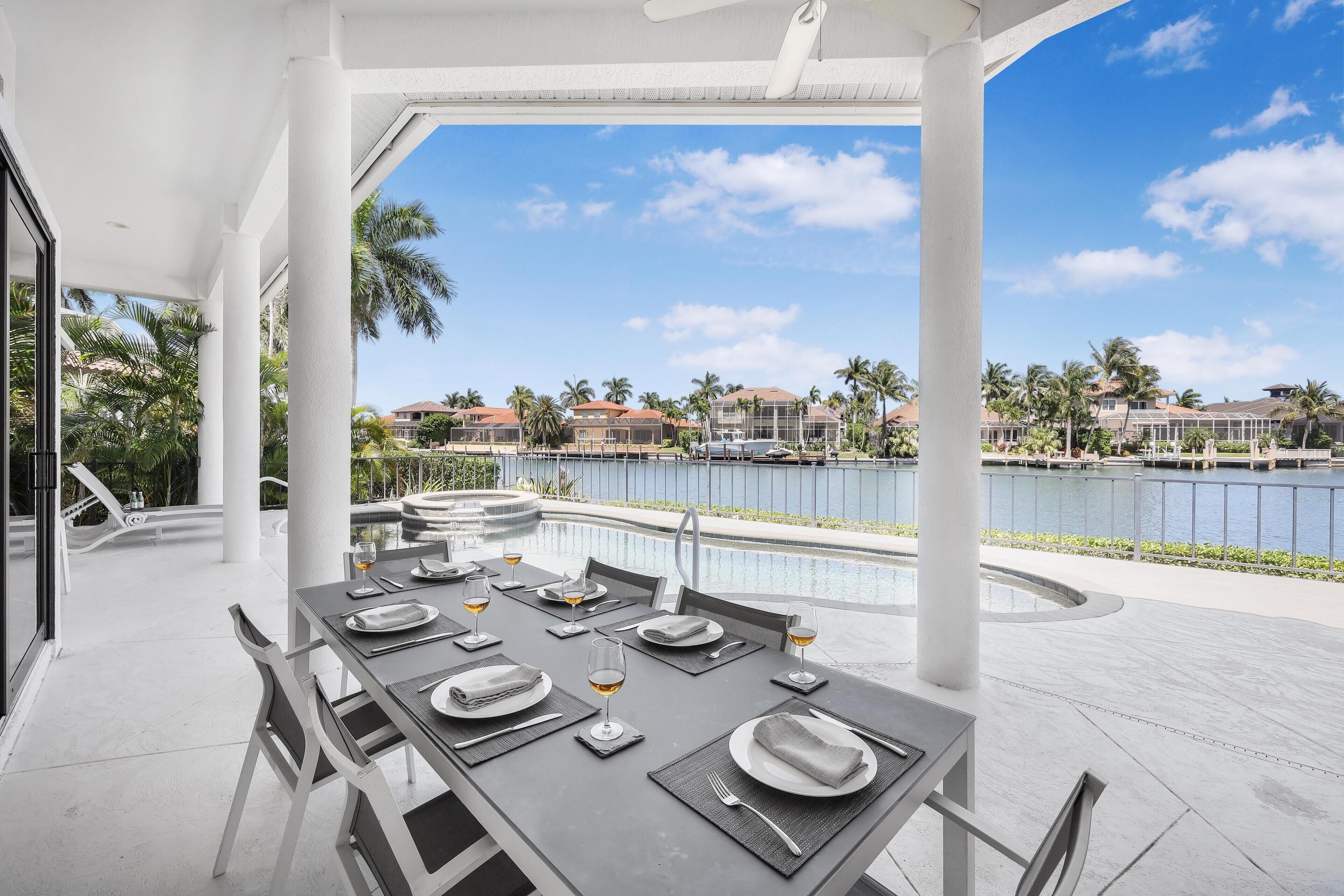 House, Multiple Beds (Waterfront home on key lot with pool,) | Dining