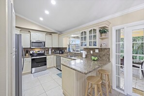 House, Multiple Beds (Pet-friendly waterfront with pool and) | Private kitchen | Fridge, microwave, oven, stovetop
