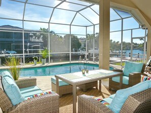 House, Multiple Beds (Stylish waterfront home with pool and) | Balcony view - Stylish Waterfront Home With Pool and Private Dock (Marco Island)