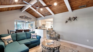 House, Multiple Beds (581 Spinnaker Drive) | Living room | TV - 581 Spinnaker Drive (Marco Island)