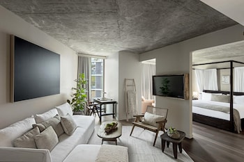 Loft Suite | 1 bedroom, premium bedding, down comforters, pillowtop beds at 1 Hotel West Hollywood