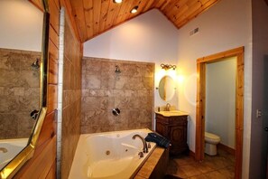 Bathtub, hair dryer, towels, soap