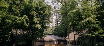 Sleeping in a wooden hut 'Forest bed' at the river Savinja