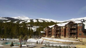 a view of the mountain from the resort