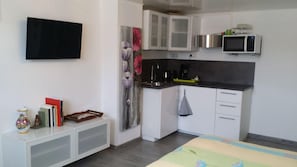 1 chambre, bureau, fer et planche Ă repasser, lit parapluie