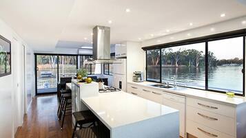 Emerald Luxury (10 berth houseboat) | Private kitchen | Full-size fridge, microwave, oven, stovetop