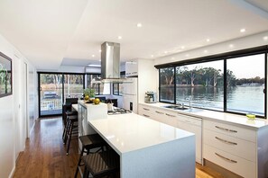 Emerald Luxury (10 berth houseboat) | Private kitchen | Full-size fridge, microwave, oven, stovetop