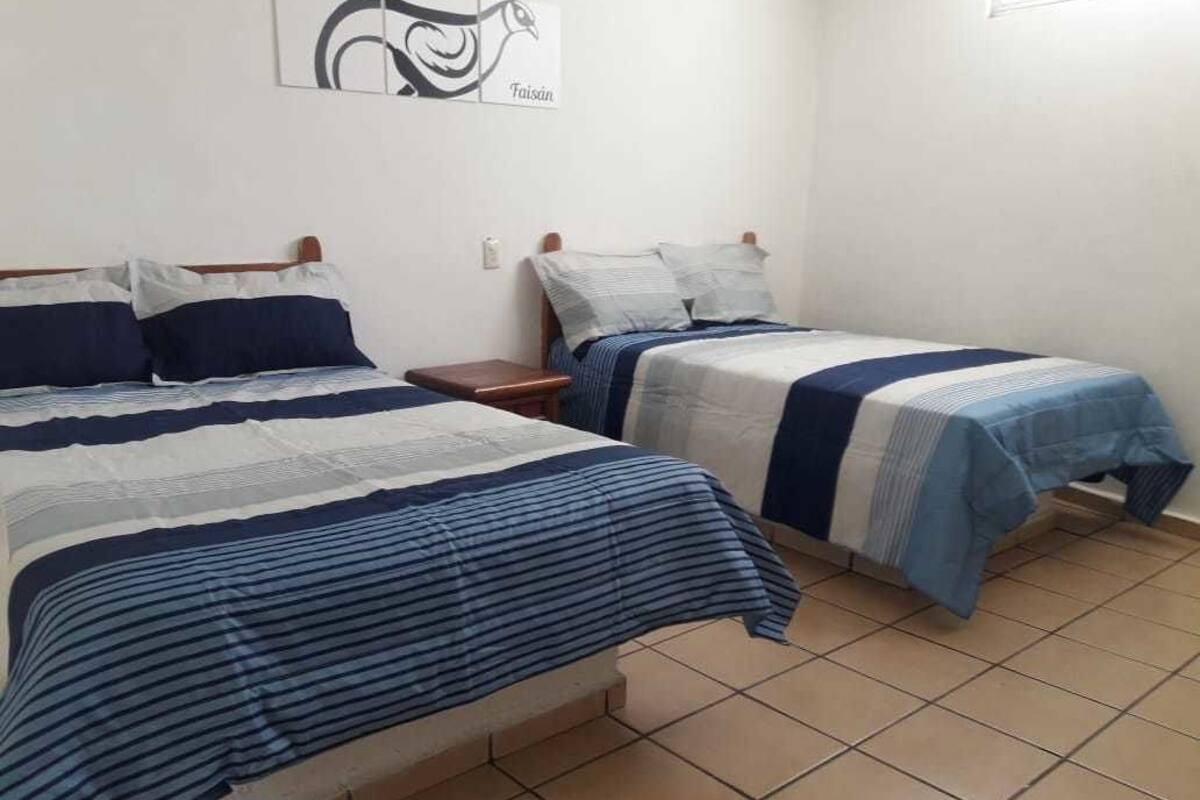 Chambre Double, 2 lits doubles, vue jardin