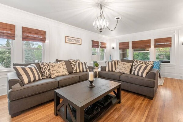 TV, fireplace, DVD player