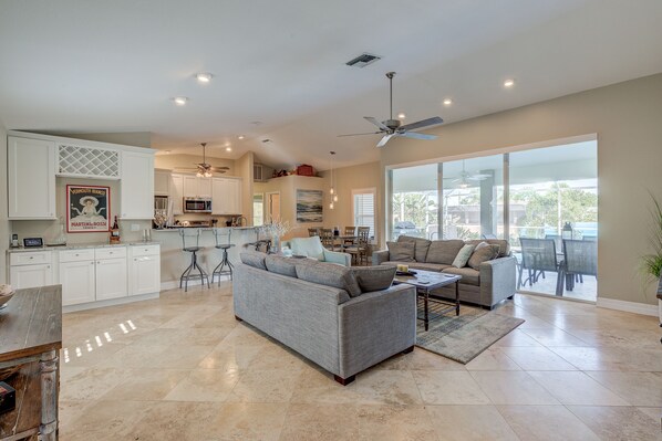 TV, smart speakers, stereo