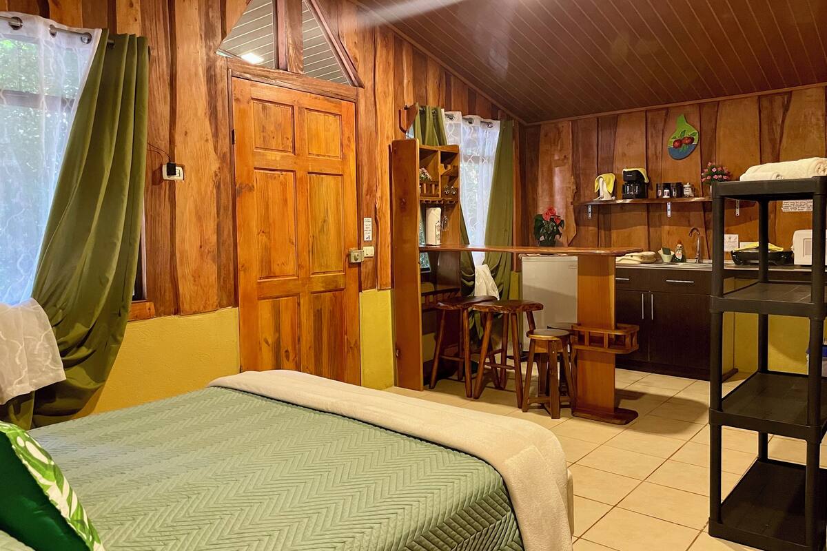 Cottage #3 Accessible  | Premium bedding, down comforters, laptop workspace, blackout drapes