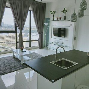 스튜디오, 침실 1개 | 전용 간이 주방 | 대용량 냉장고, 전자레인지, 쿡탑, 조리 도구/접시/주방 기구