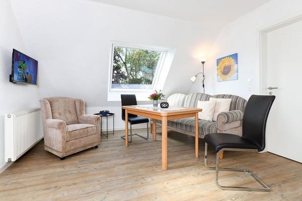 Wohnzimmer mit integriertem Küchenbereich