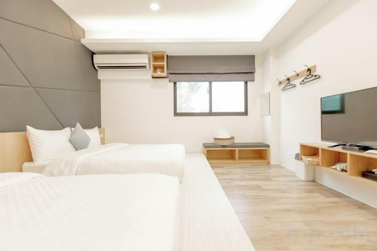 Down comforters, blackout drapes, soundproofing, WiFi (free)
