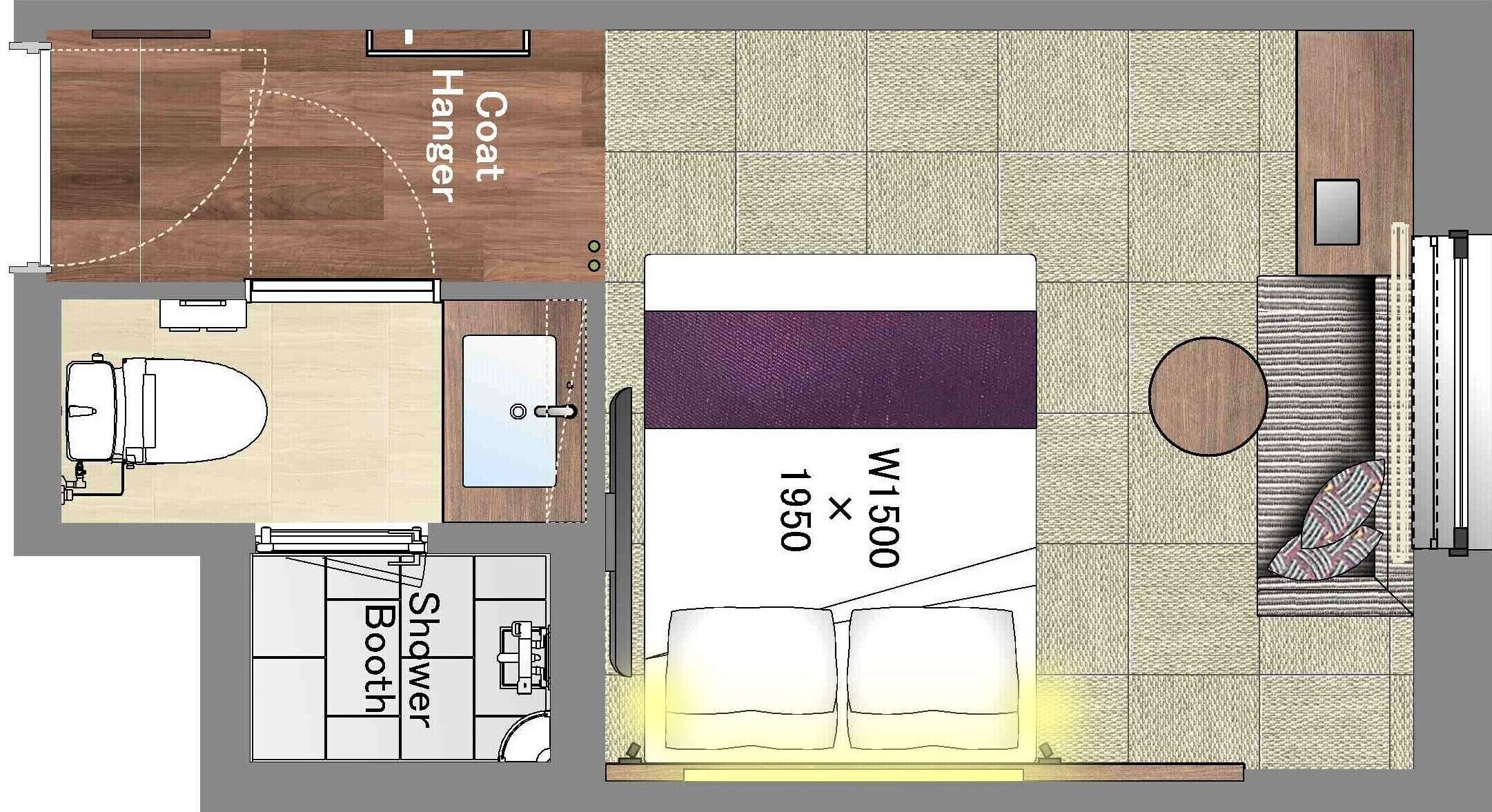 moderate double room, shower booth, non smoking (housekeep once every 3 days) | 1 bedroom, in-room safe, blackout curtains, soundproofing