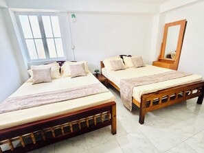 Family Quadruple Room | Desk, bed sheets - The Beach House  Nilaveli (Kuchchaveli)
