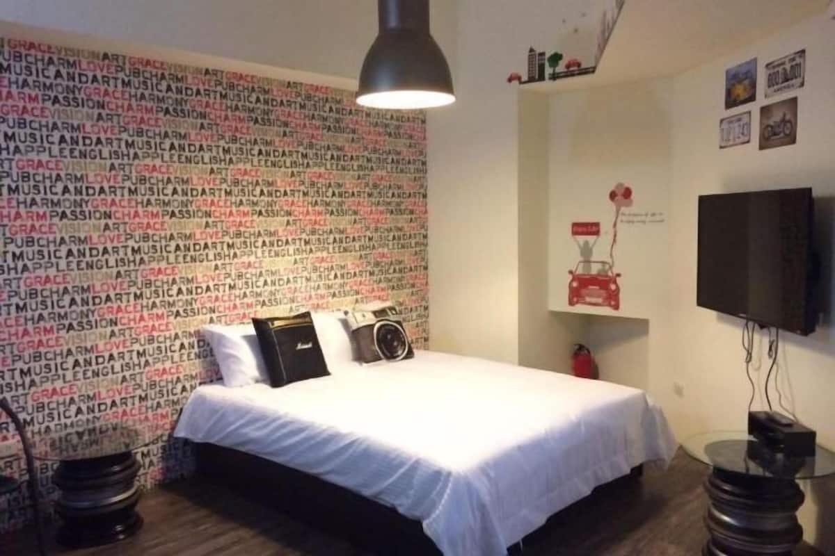 Individually decorated, individually furnished, desk, blackout curtains