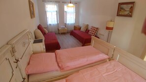 Blackout curtains, iron/ironing board, free WiFi, bed sheets