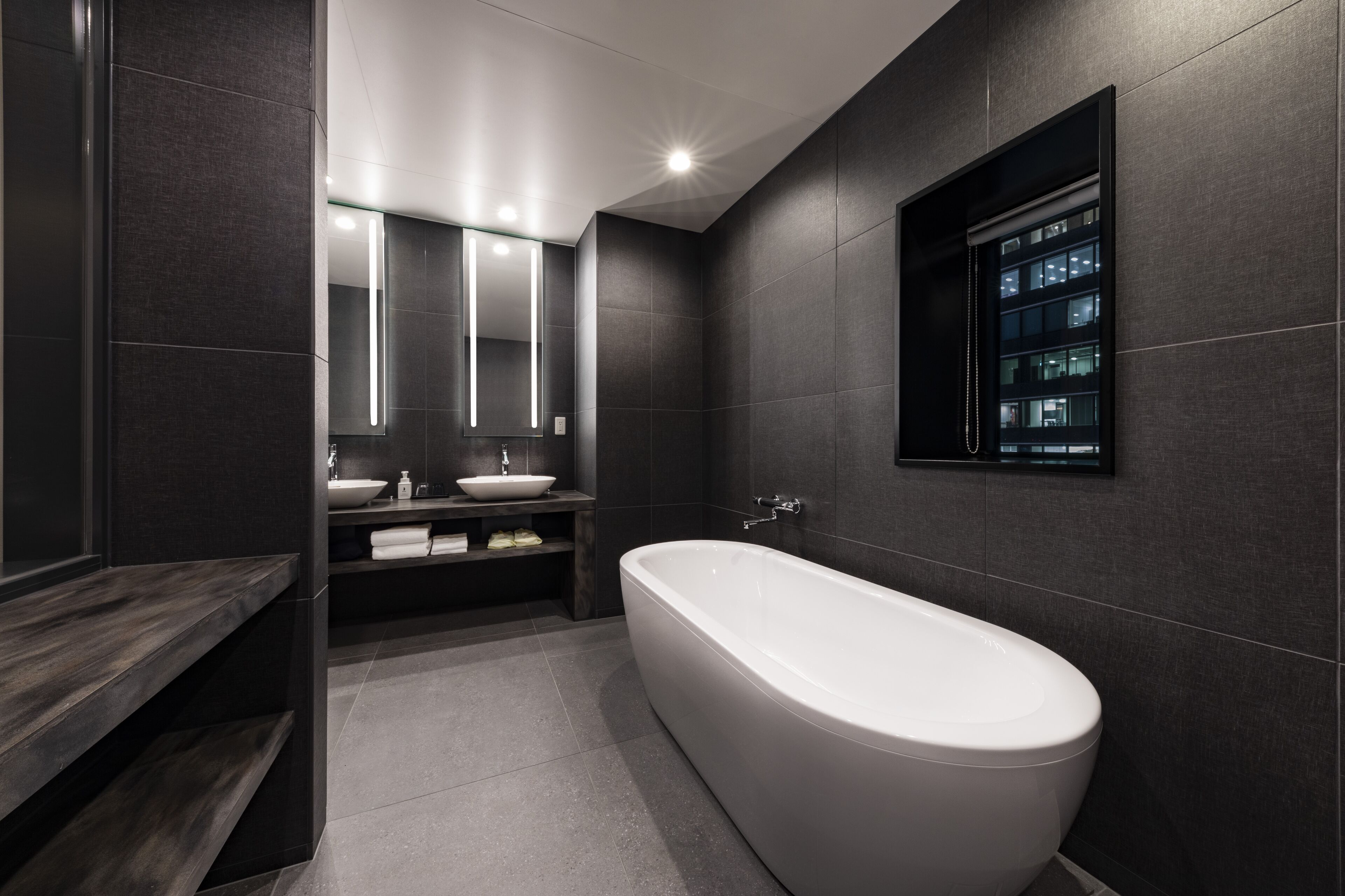 executive twin room | bathroom | free toiletries, hair dryer, slippers, bidet