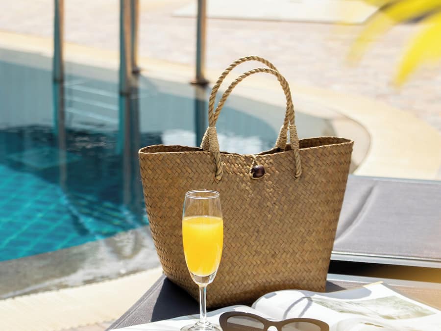 Outdoor pool, sun loungers