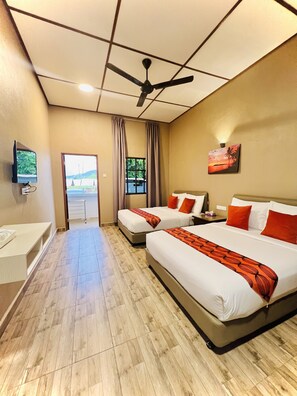 Family Room, 2 Queen Beds, Accessible, Balcony | Minibar, desk, iron/ironing board, rollaway beds - Sri Embun Resort Langkawi (Langkawi)