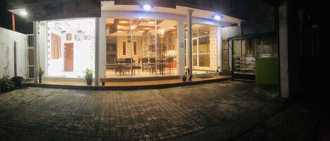 Outdoor banquet area