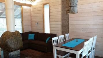 Chalet, 2 Bedrooms, Sauna, Resort View | Living area | Flat-screen TV