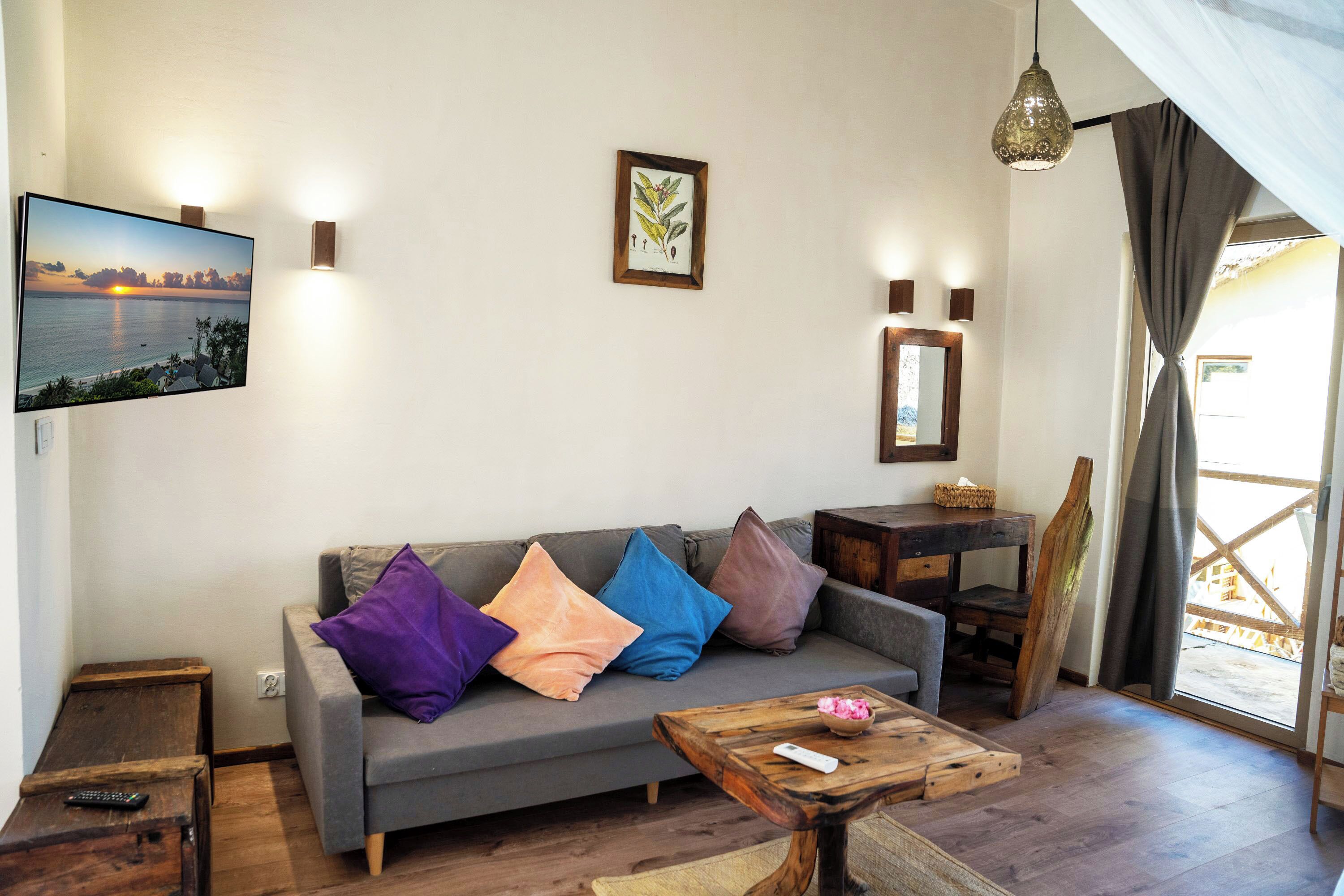 deluxe studio suite, 1 king bed with sofa bed, kitchenette, ocean view | 1 bedroom, premium bedding, pillow-top beds, free minibar