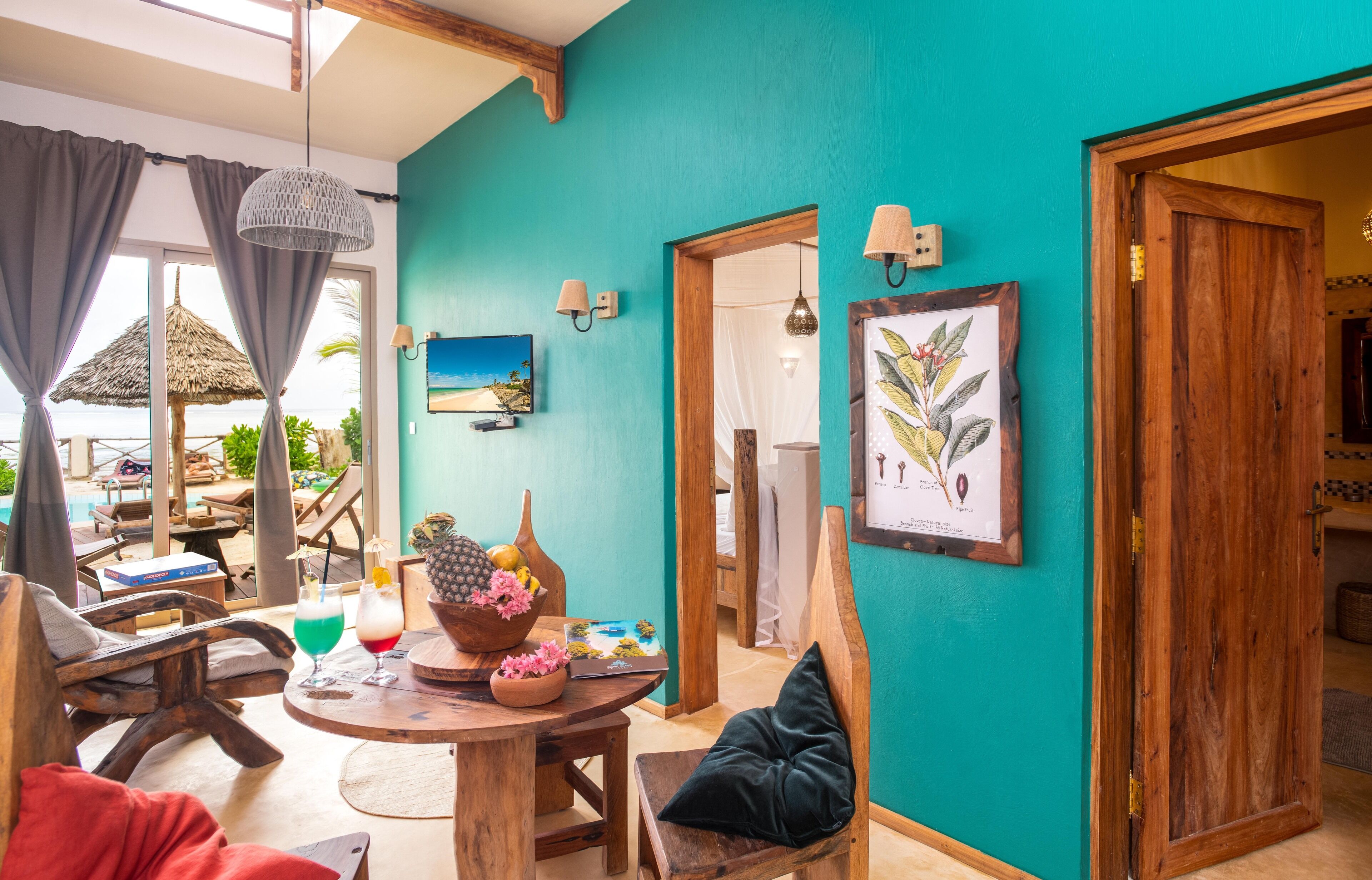 deluxe villa, multiple beds, kitchenette, ocean view | interior