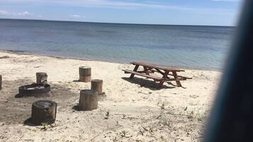 Private beach nearby, white sand